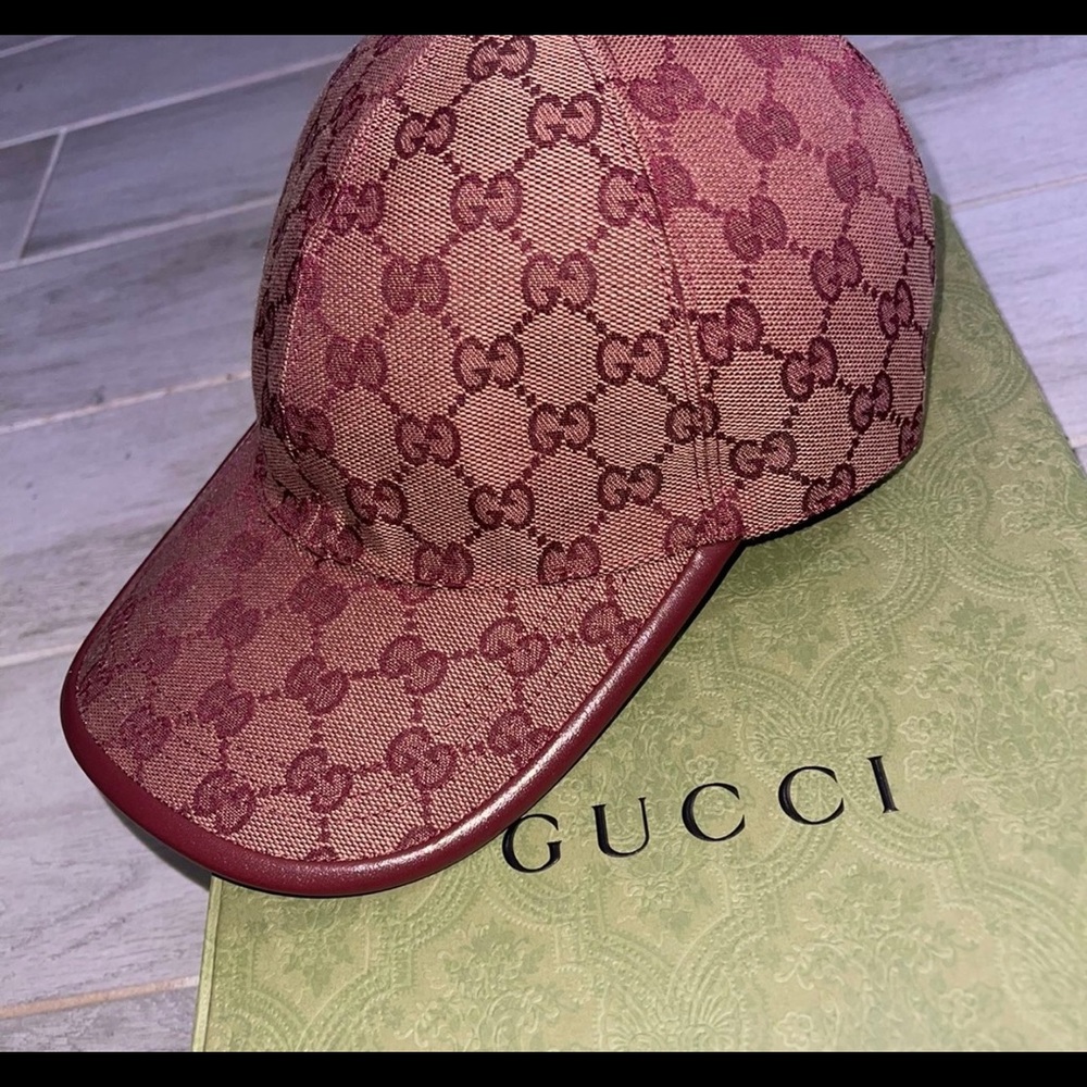 Gucci Monogram Burgundy Hat